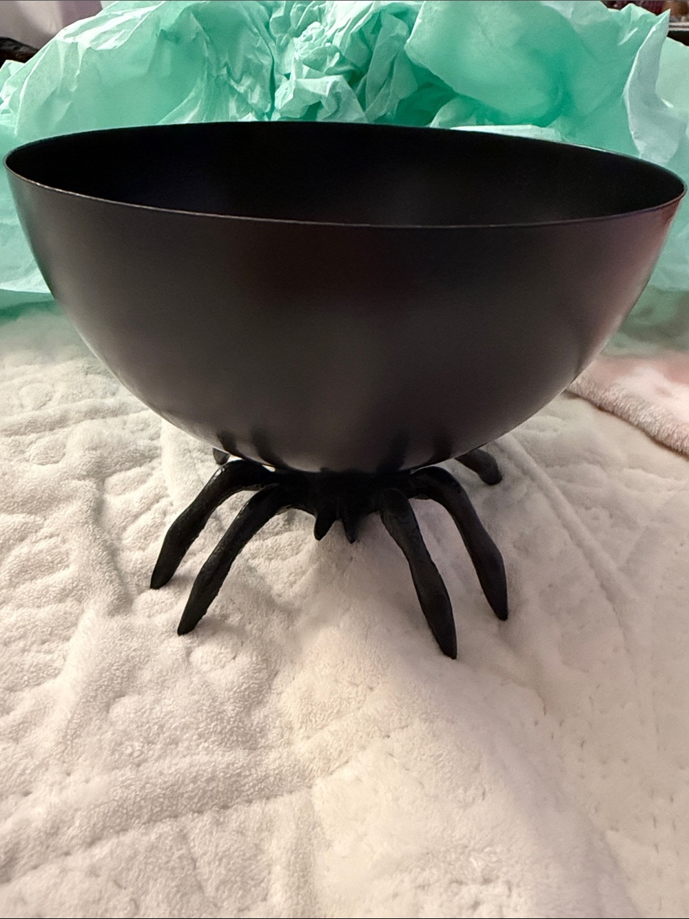Black Spider Footed Bowl - Matte Black Decorative Bowl